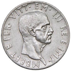 obverse: Vittorio Emanuele III (1900-1946) Albania - 10 Lek 1939 A. XVII - Nomisma 1447 AG Hairlines al D/. SPL+