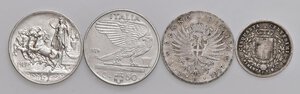 reverse: Vittorio Emanuele III (1900-1946) Lotto di 4 monete come da foto, 3 in AG. Come da foto, da esaminare. qBB-SPL