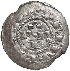 obverse: BRESCIA Comune (1254-1337) Denaro scodellato - MIR 108 AG (g 0,67) Ottima conservazione. qFDC