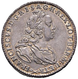 obverse: FIRENZE Francesco II (1737-1765) Mezzo francescone 1758 - MIR 365/2 AG (g 13,64) RR. qFDC