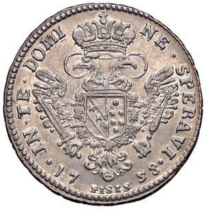 reverse: FIRENZE Francesco II (1737-1765) Mezzo francescone 1758 - MIR 365/2 AG (g 13,64) RR. qFDC