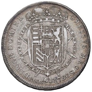 reverse: FIRENZE Pietro Leopoldo (1765-1790) Francescone 1790 - MIR 385/8 (indicato R/3) AG  (g 27,01) RRR. qBB