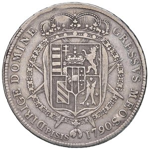 reverse: FIRENZE Pietro Leopoldo (1765-1790) Francescone 1790 - MIR 385/8 (indicato R/3) AG (g 26,89) RRR. MB