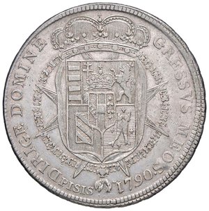 reverse: FIRENZE Pietro Leopoldo (1765-1790) Francescone 1790 - MIR 385/8 AG (g 27,25) RRR Colpetti al D/. qBB