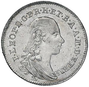 obverse: FIRENZE Pietro Leopoldo (1765-1790) Paolo 1783 - MIR 389 AG (g 2,63) R Minimi graffietti di conio al R/. SPL+