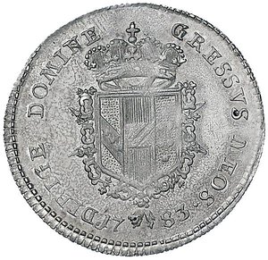 reverse: FIRENZE Pietro Leopoldo (1765-1790) Paolo 1783 - MIR 389 AG (g 2,63) R Minimi graffietti di conio al R/. SPL+