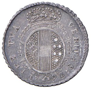 reverse: FIRENZE Ferdinando III (1790-1801) Mezzo Paolo 1792 - MIR 409 AG (g 1,30) R Con cartellino da vecchia raccolta. qBB