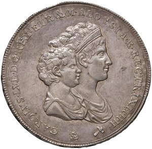 obverse: FIRENZE Carlo I di Borbone (1803-1807) Mezza dena 1804 - MIR 426/2 AG (g 19,76) RR Minimi segnetti al D/. SPL