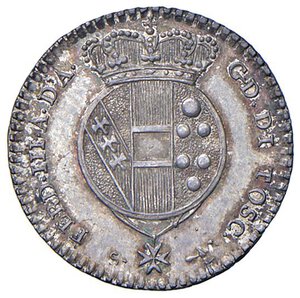 obverse: FIRENZE Ferdinando III (1814-1824) 10 Soldi 1821 - MIR 439/1 AG (g 1,87) R Macchie al R/. SPL+/FDC