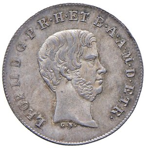 obverse: FIRENZE Leopoldo II (1824-1859) Paolo 1856 - MIR 456/2 AG (g 2,70) Bella patina riposata, con cartellino da vecchia raccolta. SPL/qFDC