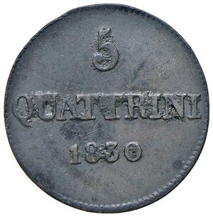 reverse: FIRENZE Leopoldo II (1824-1859) 5 Quattrini 1830 - MIR 463/4 CU (g 3,66) R Con cartellino da vecchia raccolta. BB+