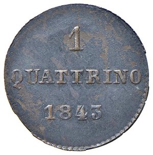 reverse: FIRENZE Leopoldo II (1824-1859) Quattrino 1843 - MIR 465/16 CU (g 1,00) Con cartellino da vecchia raccolta. BB+