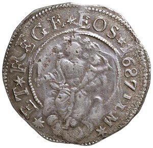 obverse: GENOVA Dogi Biennali (1528-1797) Scudo stretto 1687 ILM - MIR 294/48 AG (g 38,11) D/ ritoccato. MB/BB