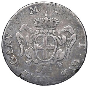 obverse: GENOVA Dogi biennali (1528-1797) Lira 1745 - MIR 323/1 AG (g 4,18) Graffi e frattura del tondello. MB