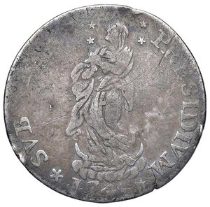 reverse: GENOVA Dogi biennali (1528-1797) Lira 1745 - MIR 323/1 AG (g 4,18) Graffi e frattura del tondello. MB