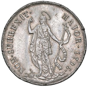 reverse: GENOVA Dogi biennali (1528-1797) 8 Lire 1796 stella dopo la data - MIR 309/5 AG (g 33,00) Lievi hairlines al R/. BB-SPL