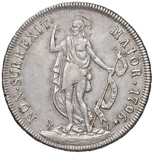 reverse: GENOVA Dogi biennali (1528-1797) 4 Lire 1796 stella dopo la data - MIR 313/4 AG (g 16,43). BB/BB+