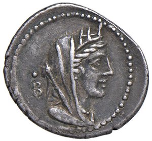 obverse: Fabia - C. Fabius C. f. Hadrianus - Denario (102 a.C.) Testa velata di Cibele a d. -  R/ La Vittoria su biga a d. - B. 14; Cr. 322/1b AG (g 3,93). qBB