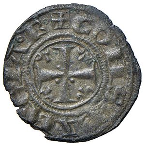 reverse: MESSINA Federico II (1197-1250) Denaro - MIR 88 MI (g 0,59). SPL