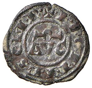 obverse: MESSINA Federico II (1197-1250) Mezzo denaro - MIR 112 MI (g 0,38) RRR. BB+