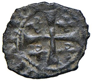 reverse: MESSINA Carlo I d Angiò (1266-1282) Denaro - MIR 156 MI (g 0,48). BB