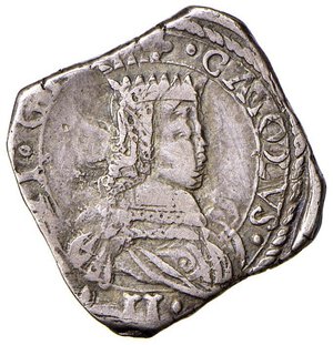 obverse: MESSINA Carlo II (1665-1700) 2 Tarì 1666 (?) sigla DG V - MIR 366/2 AG (g 5,05) RR Millesimo fuori tondello. qBB