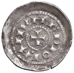 reverse: MILANO Enrico II di Sassonia (1014-1024) Denaro - Biaggi 1410 Ag (g 0,69). qBB