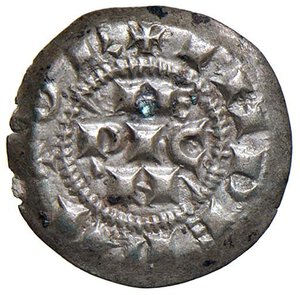 obverse: MILANO Monetazione comunale a nome di Enrico (1167-1250) Dernaro - MIR 52/4 AG (g 0,67) Depositi. SPL+