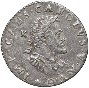 obverse: MILANO Carlo V (1535-1556) Mezzo Scudo 1552 - MIR 281/3 (g 15,77) AG RR Modeste porosità. BB-SPL