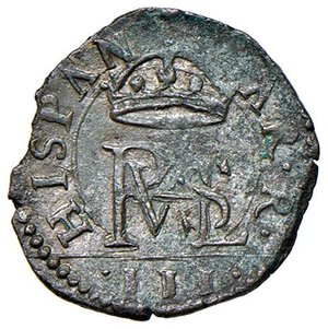 obverse: MILANO Filippo III (1598-1621) Trillina - MIR 355 MI (g 0,77). qSPL/SPL