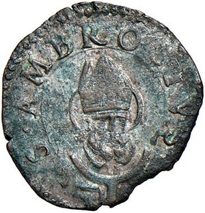 reverse: MILANO Filippo III (1598-1621) Trillina - MIR 355 MI (g 0,77). qSPL/SPL