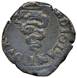 reverse: MILANO Filippo IV (1621-1665) Quattrino - MIR 377 CU (g 2,77). qBB