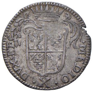 reverse: MILANO Carlo VI (1711-1740) 10 Soldi 1727 - MIR 416/5 AG (g 1,73) R Piccola mancanza di metallo al bordo. qBB