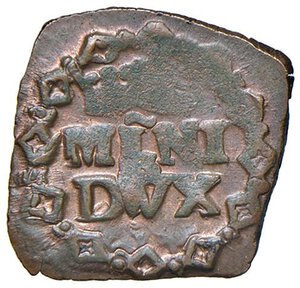 reverse: MILANO Carlo VI (1706-1740) Quattrino 1736 - MIR 407/3 CU (g 0,99) Zona di rame rosso. SPL