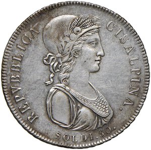 obverse: MILANO Repubblica Cisalpina (1800-1802) 30 Soldi A. IX - MIR 478 AG (g 7,31) Abrasione al R/. BB/BB+