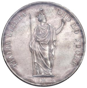 obverse: MILANO Governo provvisorio (1848) 5 Lire 1848 - Gig. 3c AG R Sigillata SPL/SPL+ da Francesco Cavaliere. SPL/SPL+