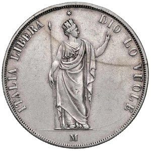 obverse: MILANO Governo Provvisorio (1848) 5 Lire 1848 - Gig. 3 AG (g 24,94). BB