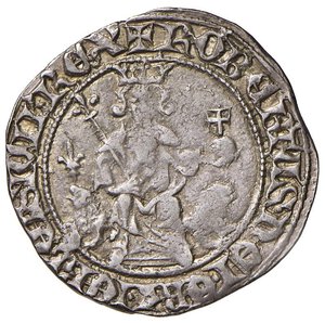 obverse: NAPOLI Roberto d’Angiò (1309-1343) Gigliato con giglio nel campo del D/ - MIR 28/2 AG (g 3,95) Bella patina. BB