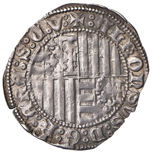 reverse: NAPOLI Alfonso I d’Aragona (1442-1458) Carlino senza sigla - MIR 54 AG (g 3,56). BB+