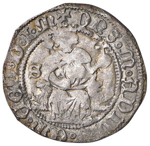 obverse: NAPOLI Alfonso I d’Aragona (1442-1458) Carlino con sigla S - MIR 54/6; Vall-Llosera 36a AG (g 3,31) Schiacciature. BB