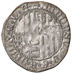 reverse: NAPOLI Alfonso I d’Aragona (1442-1458) Carlino con sigla S - MIR 54/6; Vall-Llosera 36a AG (g 3,31) Schiacciature. BB