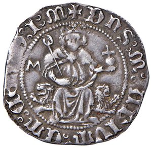 obverse: NAPOLI Ferdinando I d’Aragona (1458-1494) Carlino con sigla M - MIR 72 AG (g 3,57) Schiacciatura al bordo. Graffi al R/. BB