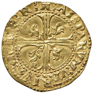 reverse: NAPOLI Carlo V (1516-1556) Scudo d oro sigla R nel 3° quarto - Magliocca 11/1 AU (g 3,38) R Colpo di lima al bordo. SPL