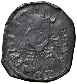 obverse: NAPOLI Filippo IV (1621-1665) Tornese 1636 GA/C - Magliocca 109 Cu (g 4,66) RR Data ben visibile sotto il busto. qBB/BB