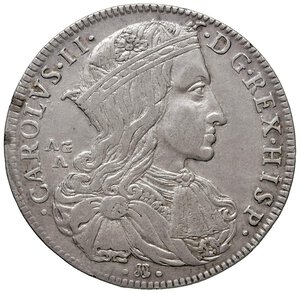 obverse: NAPOLI Carlo II (1674-1700) Ducato 1689 - Magliocca 6 AG (g 25,51) Graffietti di conio al R/. BB/BB+