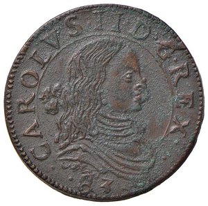 obverse: NAPOLI Carlo II (1674-1700) Grano 1683 - Magliocca 60 CU (g 9,57) Qualche deposito verde. qFDC