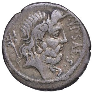 obverse: Plautia - P. Plautius Hypsaeus - Denario (60 a.C.) Testa di Leuconea a d. - R/ Giove su quadriga a s. - B. 12; Cr. 420/2 AG (g 3,75) Contromarca al D/. qBB