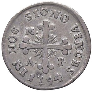 reverse: NAPOLI Ferdinando IV (1759-1799) Carlino 1794 - Nomisma 517 AG (g 2,23). BB+