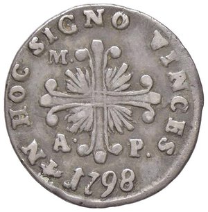 reverse: NAPOLI Ferdinando IV (1759-1799) Carlino 1798 - Nomisma 520 (SICIL··) AG (g 2,27) RR. BB