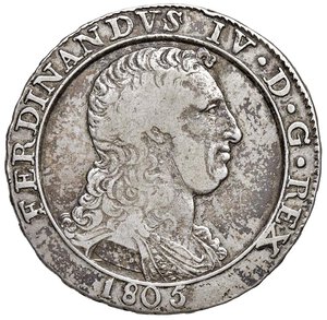 obverse: NAPOLI Ferdinando IV (1799-1805) Piastra 1805 - Nomisma 661 AG (g 27,30). BB